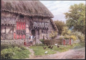 Old Cottage, Bignor, Sussex, fra The Cottages and the Village Life of Rural England utgitt av Dent & Sons Limited, 1912